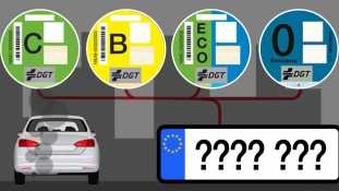Eticheta care permite accesul cu masina în Madrid si Barcelona